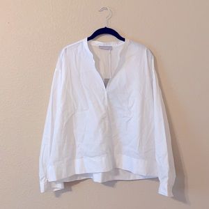 New White Everlane Long Sleeve Boxy Top